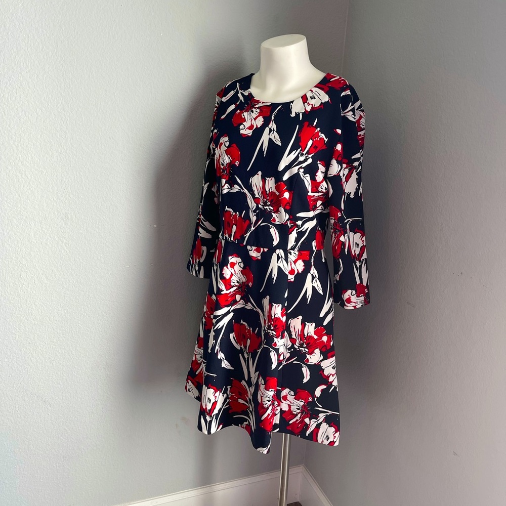 Banana Republic Flowery red & black dress